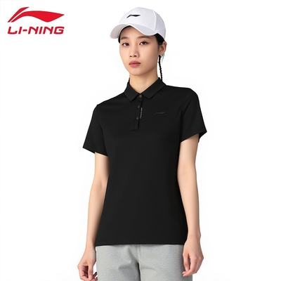 李宁速干polo衫女夏季新款短袖凉爽舒适翻领透气棉质亲肤团购背心
