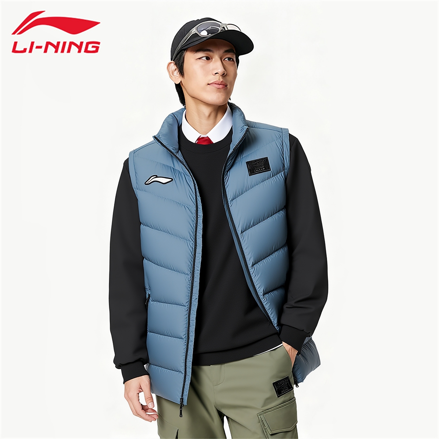 李宁运动羽绒马甲男款冬季保暖