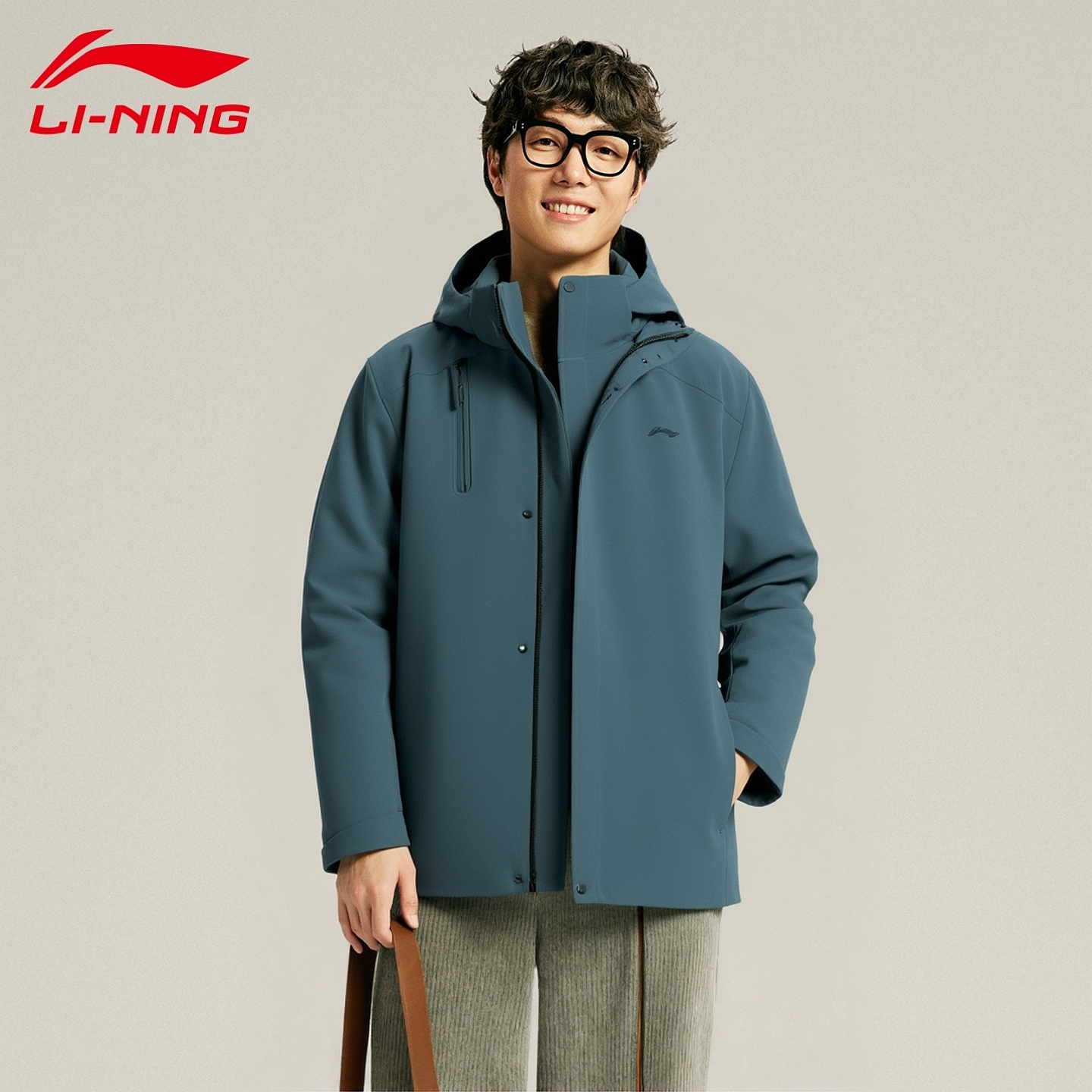 李宁冬季三合一加绒保暖运动风衣