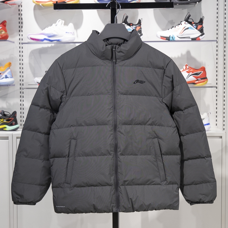 李宁保暖立领短款男子羽绒服