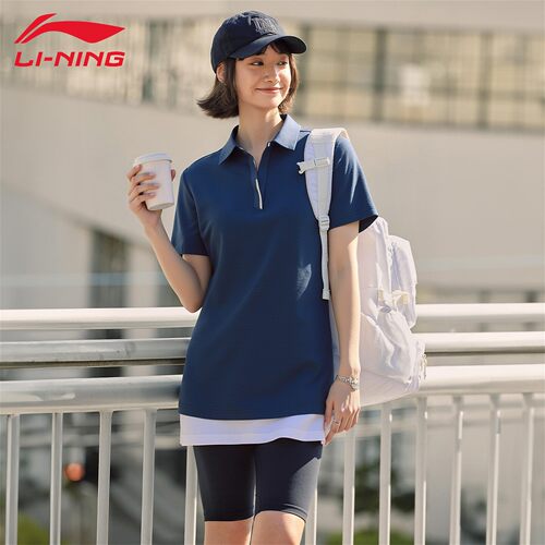李宁POLO衫女子短袖夏季新款速干凉感透气休闲运动T恤团购APLU200