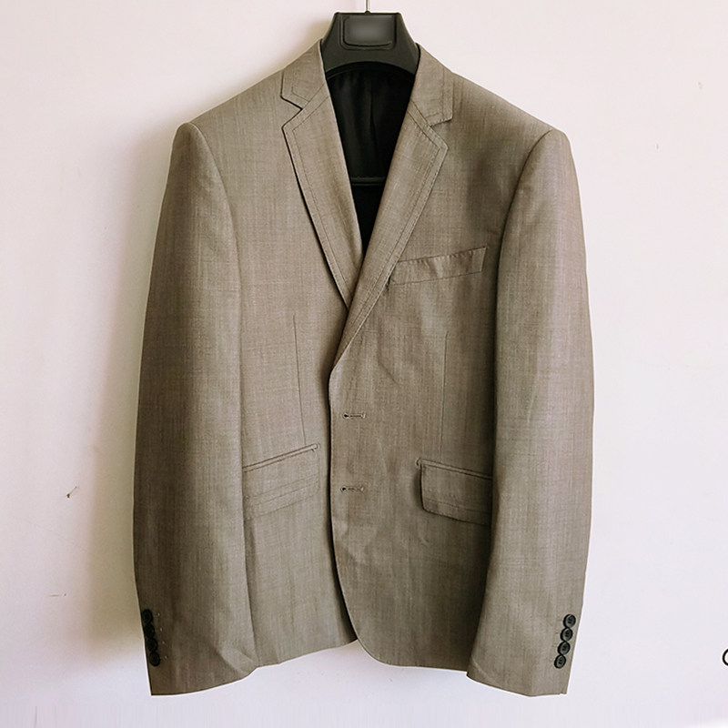 【吉家】春季薄款精纺抗皱毛料西服商务休闲男士羊毛西装