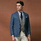 单西服羊毛西装 磨毛厚款 吉家秋冬男士 柞蚕丝含亚麻 意大利VBC