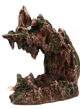 草缸鱼缸流沙瀑布成品假山套餐造景水族动力大小型仿松皮石山