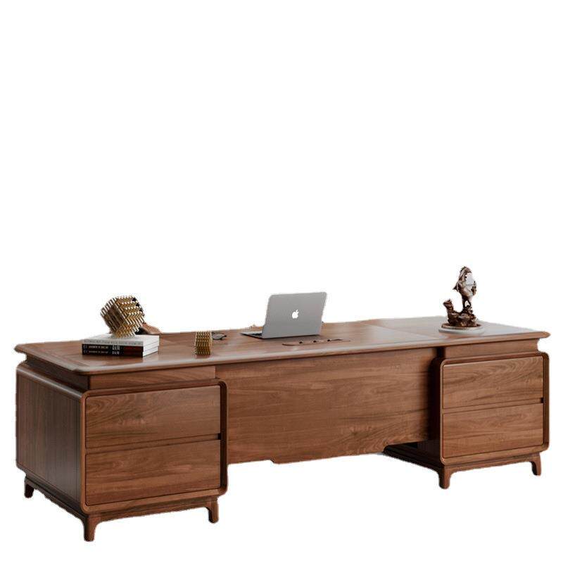 办公桌新中式老板桌柜子组合全实木董事长办公家具总裁高档大班台