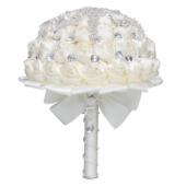 15CM18CM21CM24CM婚庆缎带玫瑰花束韩式 新娘水钻手捧花束W2285