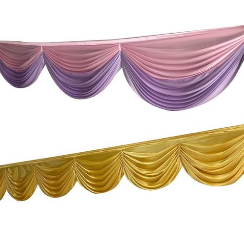 幔头帘头婚庆背景蔓头吊穗幔头楼梯扶手装饰幔头婚房布置垂幔纱幔