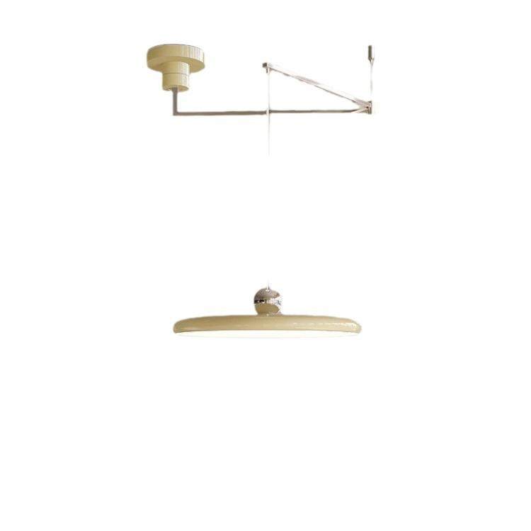 奶油风摇臂餐厅吊灯全光谱led复古飞碟餐桌创意可移动吧台饭厅灯,家装灯饰光源,智能吊灯,淘宝优惠券,粉丝福利购,淘宝优惠卷