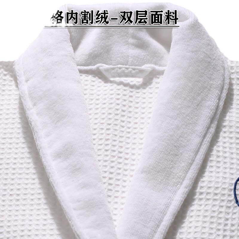 浴袍酒店民宿纯棉吸水纯棉白色睡袍浴衣成人华夫格五星级酒店浴袍