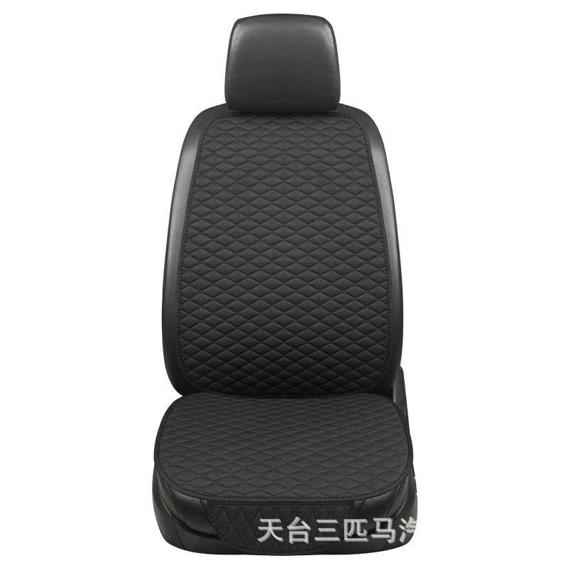 四季亚麻通用布艺汽车坐垫新款坐垫透气防滑安装方便五座单片坐垫