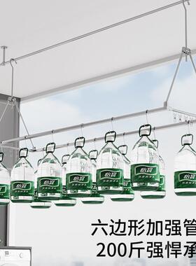 挂式双杆衣免KCY架挂衣多功能铝收纳晾晒打孔免安装被子悬伸缩杆