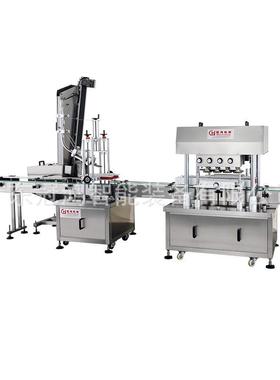 全自动高速直线式封35667机塑料盖子封盖机瓶盖锁机玻口璃瓶旋瓶