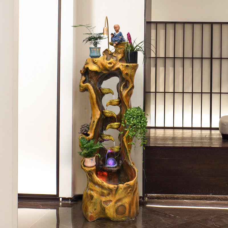 客假山家流水喷UCK泉风水观招财根雕葫芦摆件室内厅落地景居创意