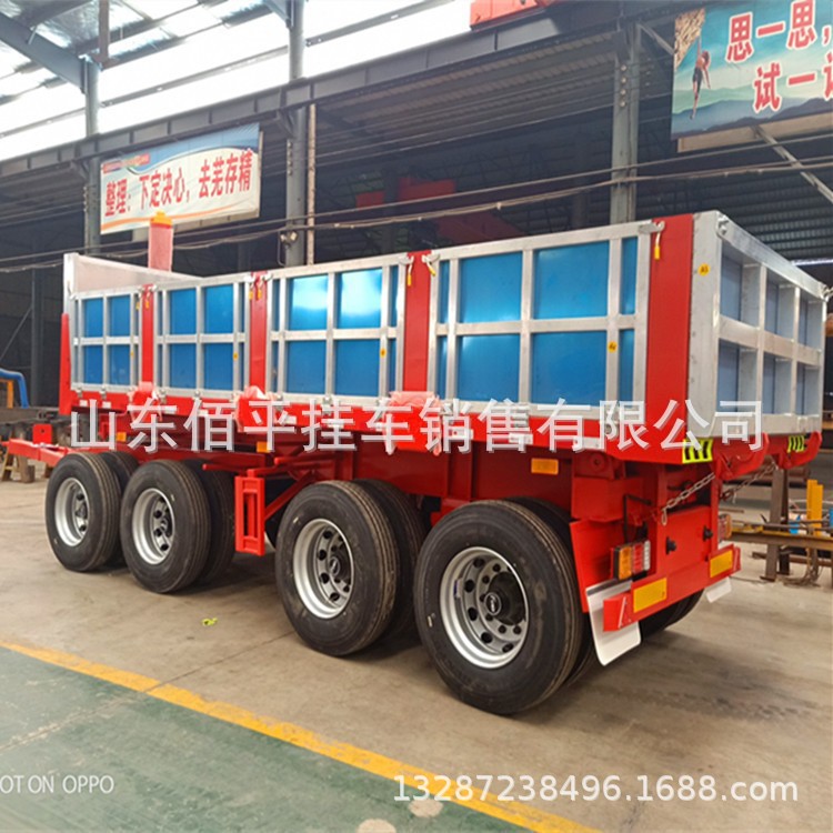 平板牵引半挂全挂拖车
