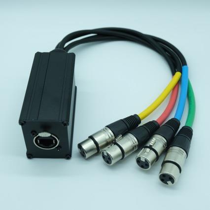 XLR网口扩展盒4路XLR网络延长器扩展器300米网线延伸DMX舞台照明