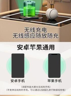 现代简感浮无线充电意式极简卧室家轻OFO用奢悬床约边柜