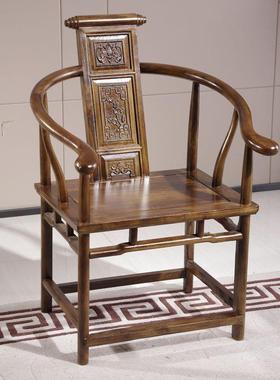 主人椅椅实木圈椅件套茶单YYZ椅中式围椅太师椅三官帽椅家用靠背