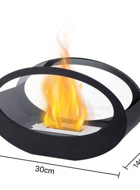 黑意桌面炉椭圆型创真火壁炉色53116金属火炉子壁客厅装饰取暖壁