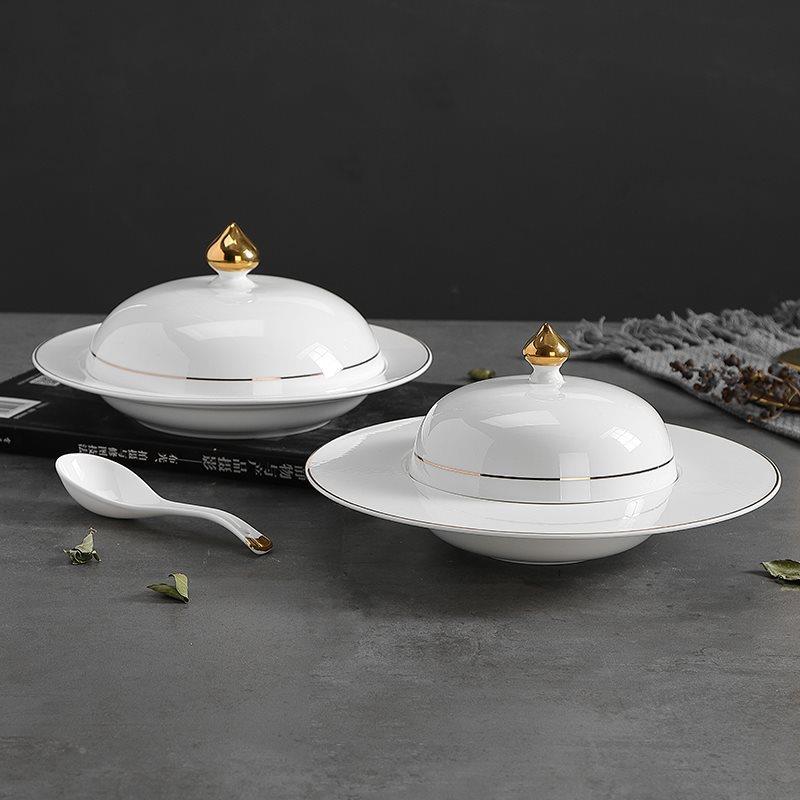 餐骨瓷海鲍鱼捞参鱼翅餐具酒店位上F768T87T饭辽参菜盘子带盖牛排