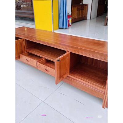 菠萝格木视柜实.木地柜电梨花影视柜木2米2tfgj#lo%2M2.4新中式客