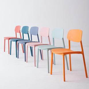 餐塑料椅子家用靠背无品牌/餐椅可叠放休闲创书椅意现代简桌约网