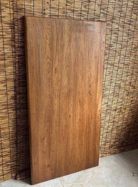 PVX老榆木原木大板定板制化桌面旧木台板风复古电脑桌飘窗吧板实