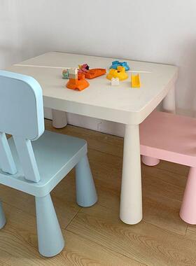 儿童桌椅套园装幼儿宝宝学习桌家用写字桌塑料玩具加VRK厚书桌桌