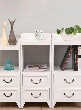简欧装床柜实床头木加宽38215简约小柜子创意整卧室窄柜欧式25cm