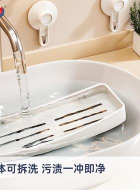 太力吸盘生HCV间置物架免打卫孔洗收手间挂纳整理架浴室厕壁所铝