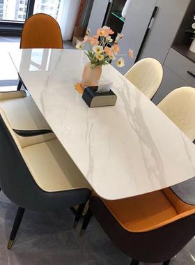 奢意式亮光岩22607板餐现桌椅合小户型长方形饭轻桌代简约家用西
