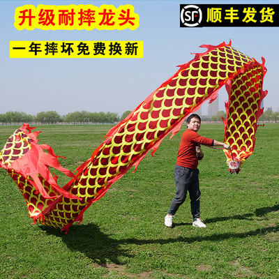 速发舞龙广甩健身甩龙舞龙彩带场彩龙彩条初学龙人中老年耍布成头