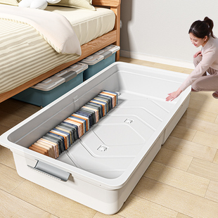 速发床底收服箱带轮家用抽屉式衣纳整理神器放床下扁储平物收