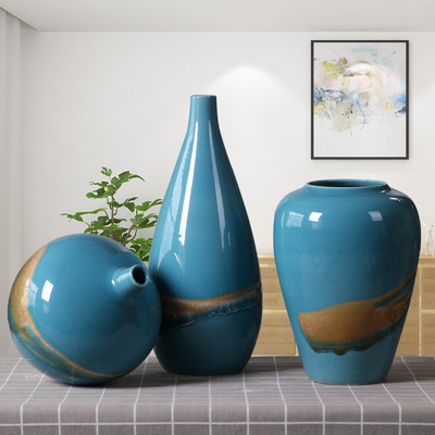 速发新电式景德镇陶瓷欧式家居软饰装花瓶客厅样板房玄关中视酒柜