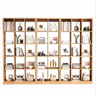 实木落地书架家用组合格子收纳靠墙荣誉展示柜公司玄关隔断置物架