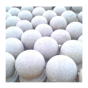 芝麻灰白花岗岩球防撞石柱路障石墩子学校景区阻车石石材广场