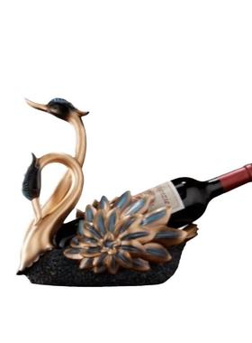 红酒架摆件天鹅家居客厅餐桌酒托美式轻奢高档酒柜装饰品餐柜大气