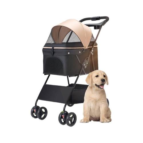 中小型犬宠物推车柯基泰迪轻便可一键折叠狗狗猫咪外出手推车