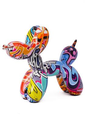 炫彩气球狗树脂摆件家居客厅酒柜电视柜软装玄关桌面工艺品