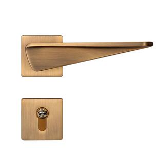 复古新中式卧室门锁黄古铜色室内卫生间房间门锁分体锁磁吸静音锁