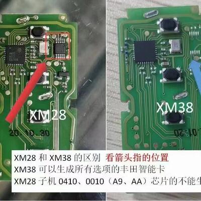 VVDI适用智能卡子机带壳XM系列8A4D4A遥控新款XM38子机