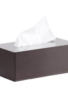 皮革纸巾盒创意金属抽纸盒餐巾纸盒客厅酒店民宿高级软装饰品摆件