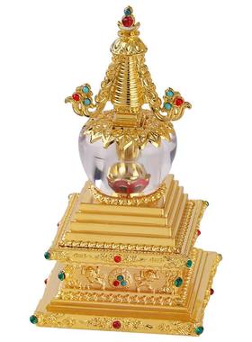 舍利塔佛具供具合金亚克力密宗菩提塔可装藏家用佛前供奉宝塔