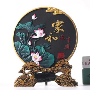 端午礼品活性炭雕工艺品中式 复古摆件乔迁礼品客厅摆件