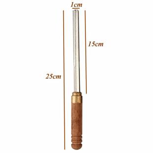 3合1吉他品丝六角锉刀3种尺寸乐器品丝维修打磨工具 木柄