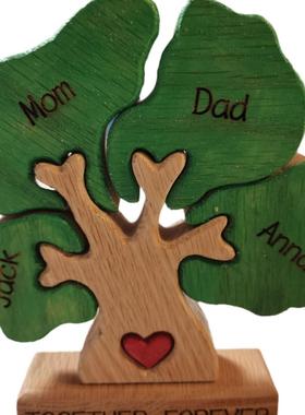 欧美爆款电商木制拼图工艺品摆件DIY定制