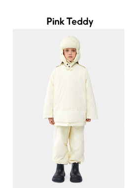 PinkTeddy童装儿童羽绒服套装新款冬季保暖羽绒裤女童舒适两件套