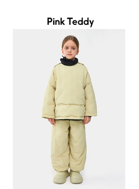PinkTeddy童装儿童羽绒服套装新款冬季羽绒裤女童套头加厚两件套