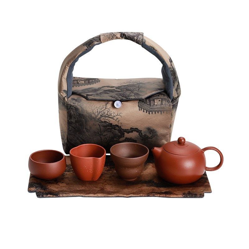 紫砂壶茶具套装j家用便携式功夫喝茶一壶三杯户外收纳包泡茶壶茶,餐饮具,旅行茶具,淘宝优惠券,粉丝福利购,淘宝优惠卷