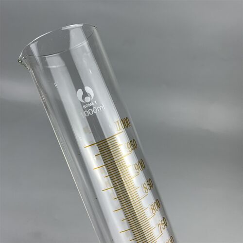 玻璃量筒量入式1000ml分度5mBl毫升玻璃量杯带底座精密玻璃量筒