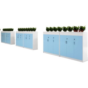 新款新款办公室隔断m柜花槽柜文件柜茶水柜边柜员工储物柜落地对